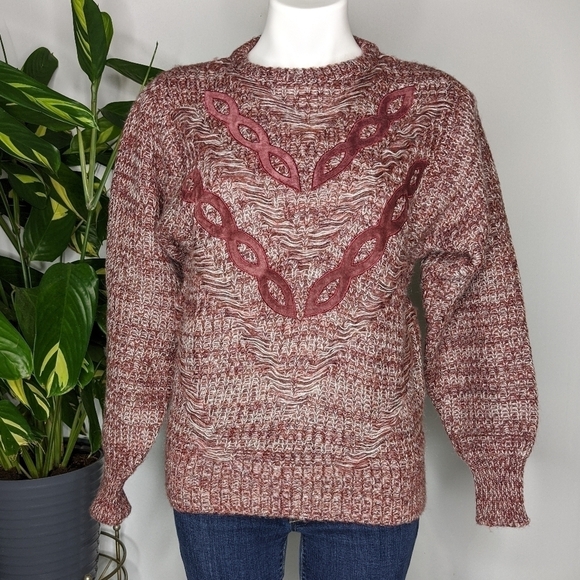 Vintage Marisa Christina maroon sweater size M - Picture 1 of 6